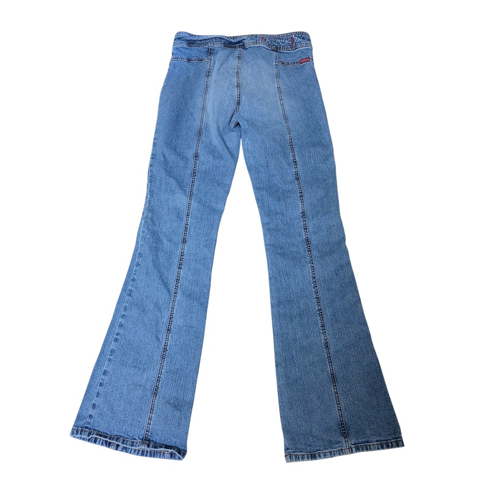 Y2K Mudd Center Seam Bareback Low-Rise Flared Jeans Size 31 Medium Wash - Picture 3 of 9
